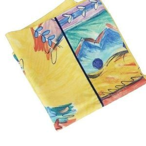 Abstract Yellow 2 Piece king‎ vtg New Pillowcases